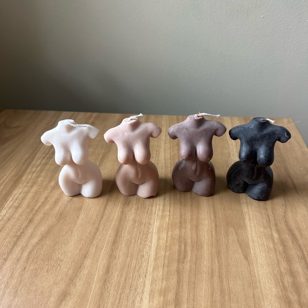 Set of Four Body-Shaped Candles